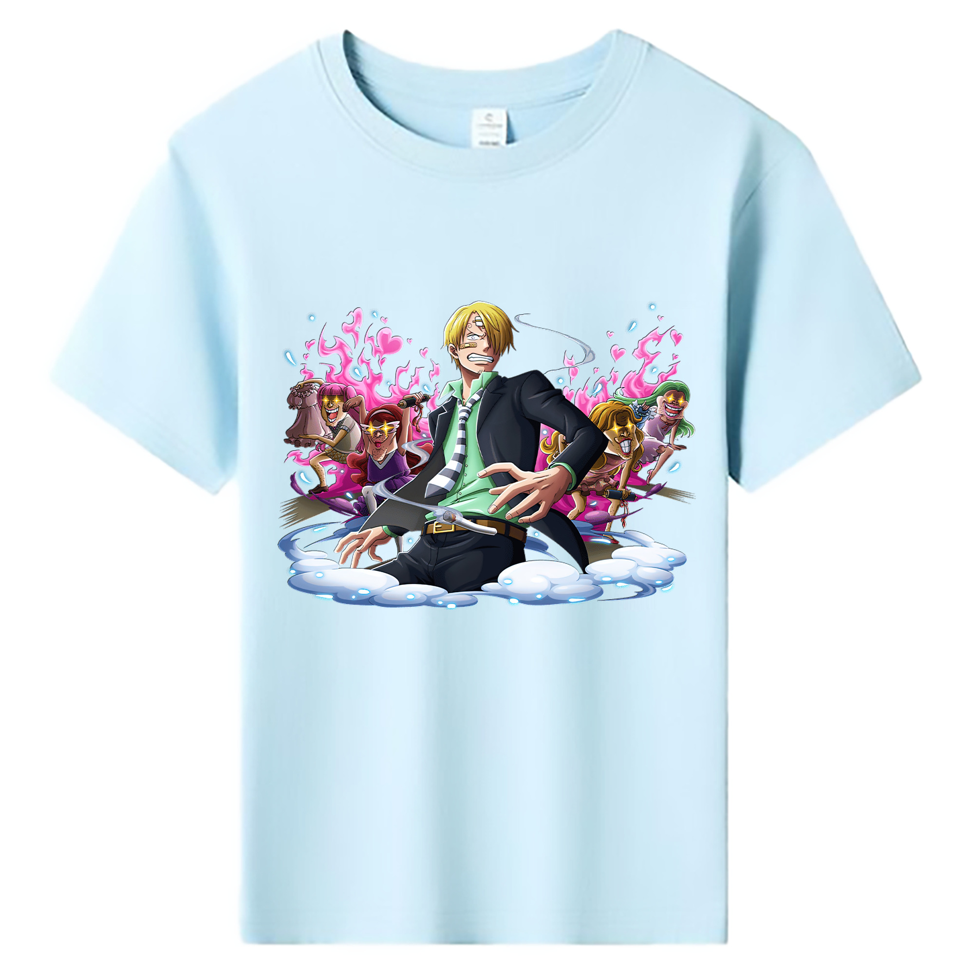 （画像用） ワンピース サンジ ONE PIECE Sanji 綿100％キッズTシャツ（フロントプリント）